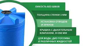 Вертикальная накопительная емкость V-9000 (Синий) 3